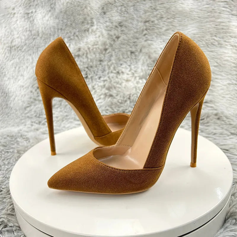 Flock Pointy Toe High Heels for Sexy Women