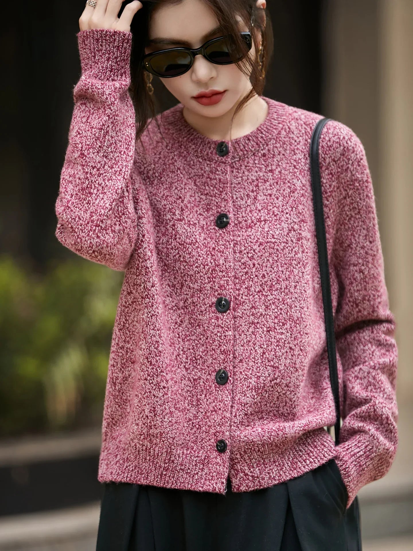 | Chunky-Knit Alpaca-Blend Cardigan