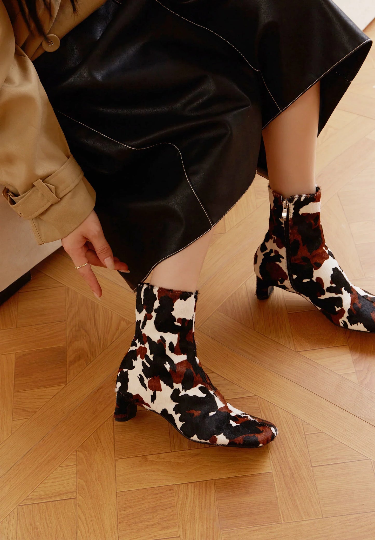 | Calf Hair Ankle Boots