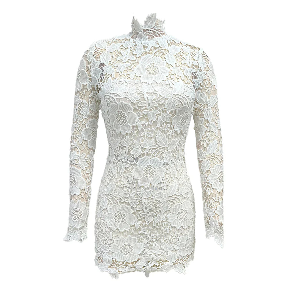 Lily White Lace Party Dress