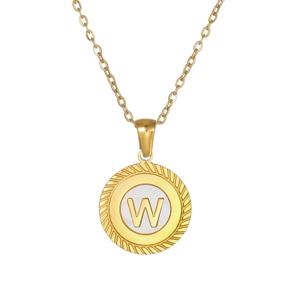Round Mini Initial Necklace
