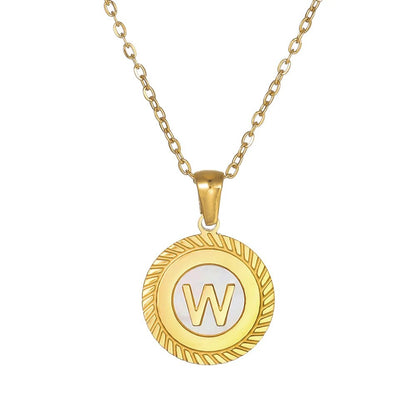 Round Mini Initial Necklace