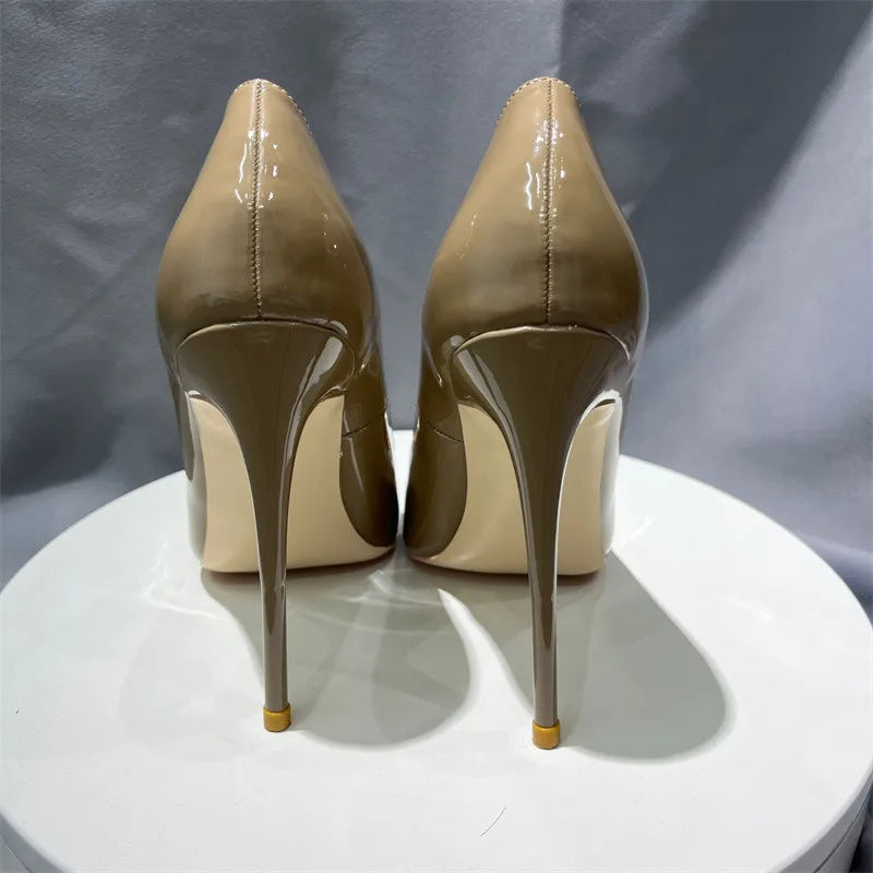 Khaki Pointy Toe High Heel Stiletto Pumps for Women