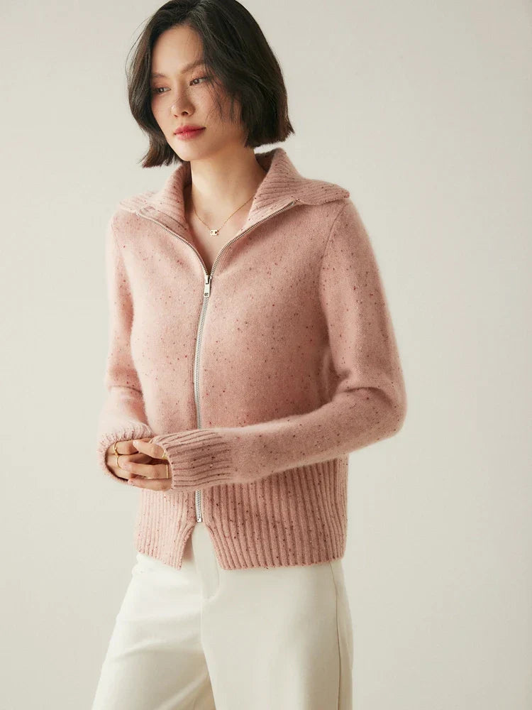 | Cashmere Zip Cardigan