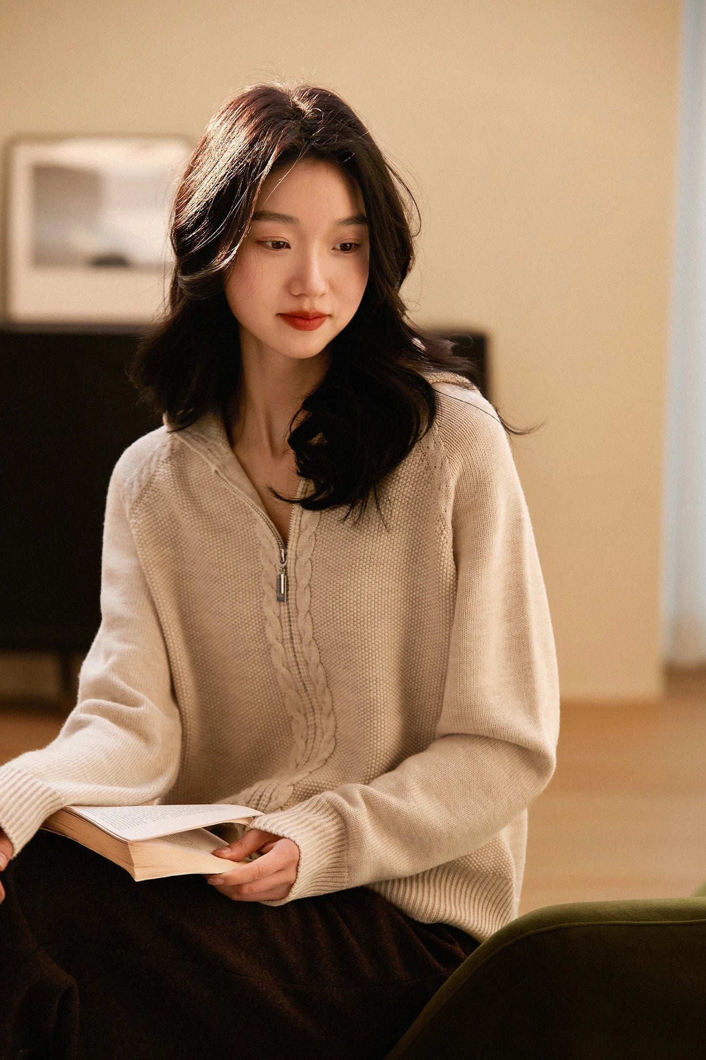 | Cashmere Hooded Cardigan