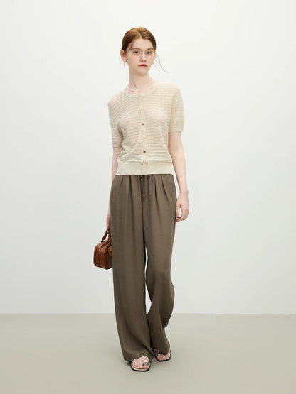 Crochet Knit Linen Vacation Cardigan