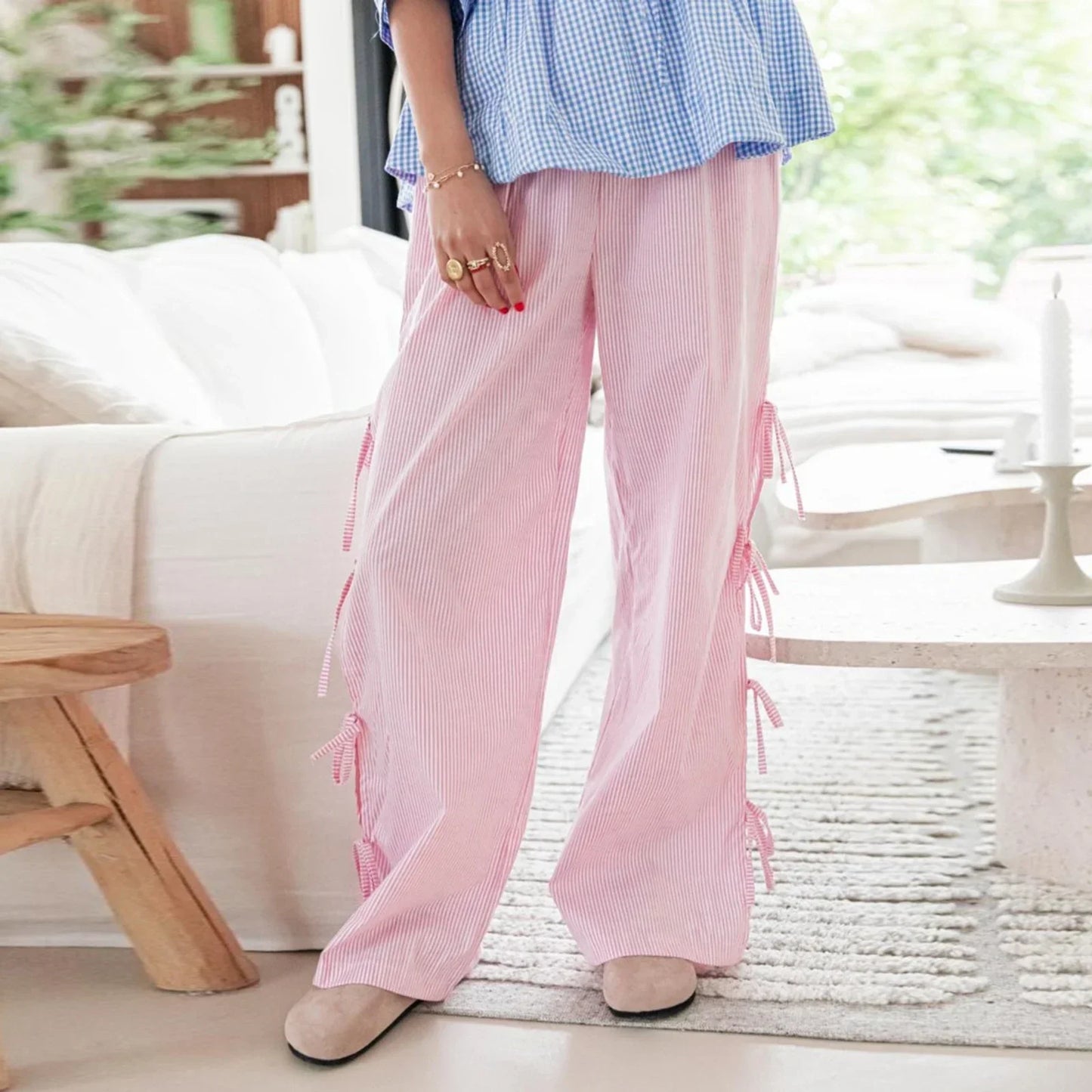 | Checkered Cotton Trousers