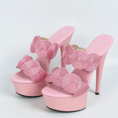 Peep Toe Pole Dance Heels Platform Slipper - Sexy Style for Women