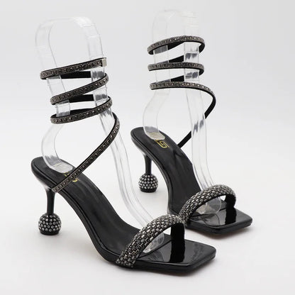 Rhinestone Fairy Open-toe High Heel Rome Sandals for Women