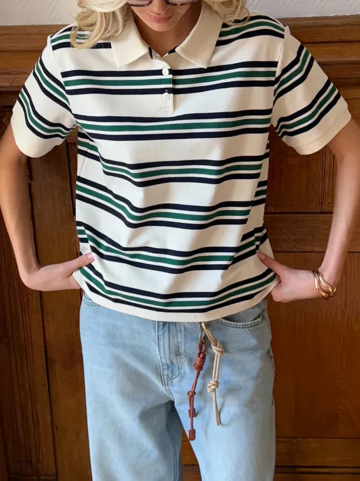 | Stripe Polo Tee