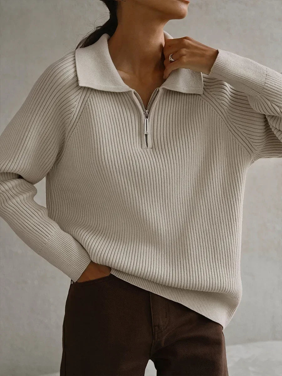 | Ribbed Half-Zip Sweater