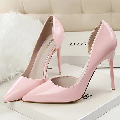 Patent Leather High Heel Stiletto Party Shoes for Women in Office Career