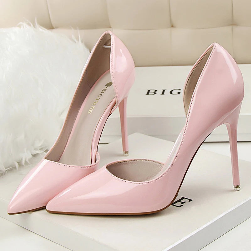 Patent Leather High-heels Classic Pumps for Women Wedding Shoes