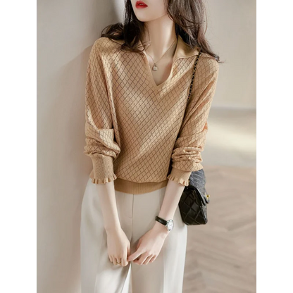 | Knit Top in Diamond Pattern