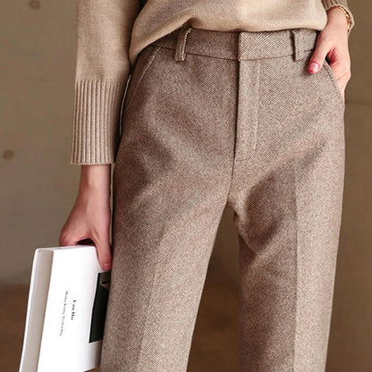 | Wool Herringbone Pants