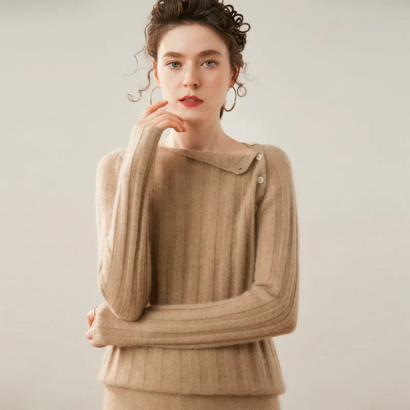 | Buttoned Cashmere Sweater