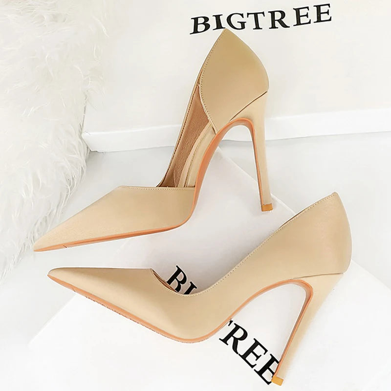 Size 43 Pointed Woman Pumps High Heels for Professional Office Wear
