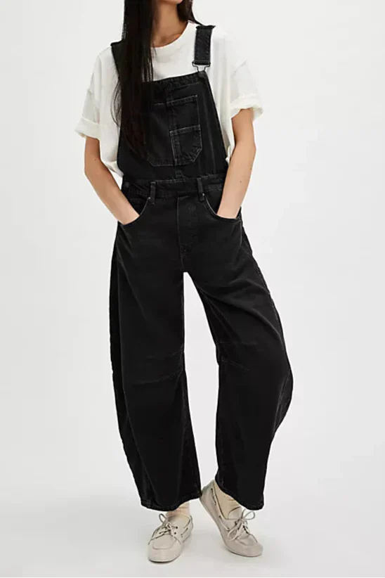 | Wide-Leg Denim Overalls