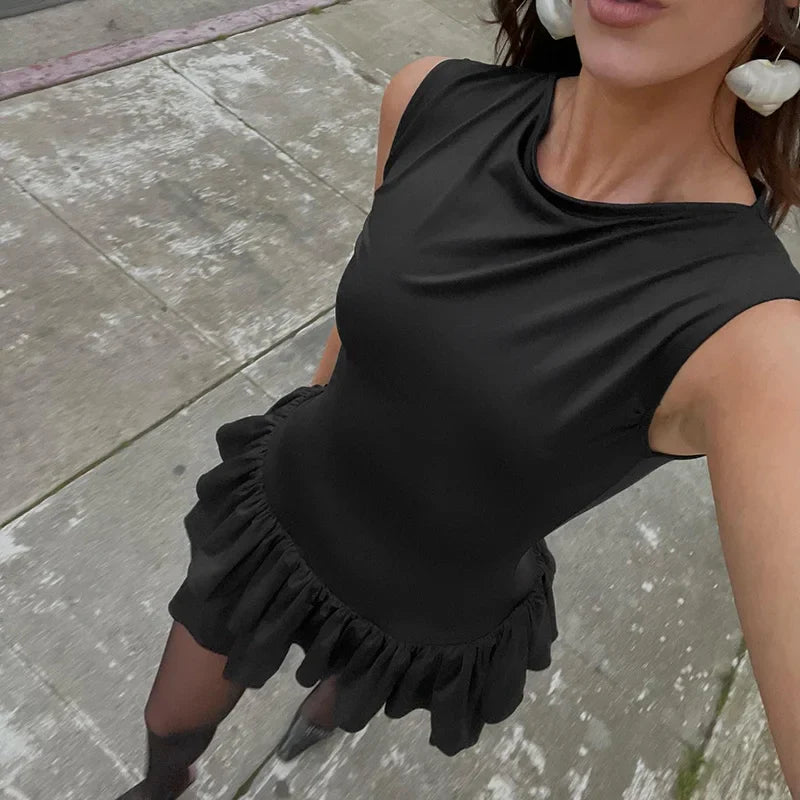 Ruffle Tiered Tank Mini Bodycon Dress