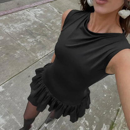 Ruffle Tiered Tank Mini Bodycon Dress