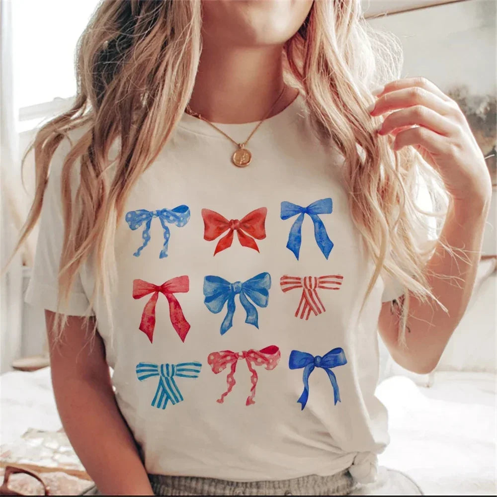 Bow Print Coquette Style T-shirt