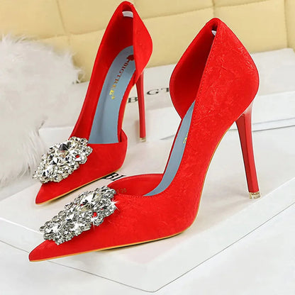 Rhinestone High Heels Luxury Banquet Pumps for Women