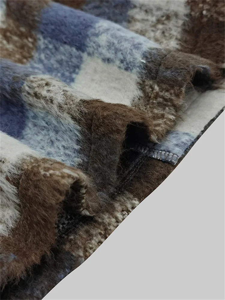 Elena Plaid Puffed Fleece Jacket