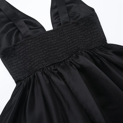 Deep V Backless A-line Bodycon Mini Dress Women