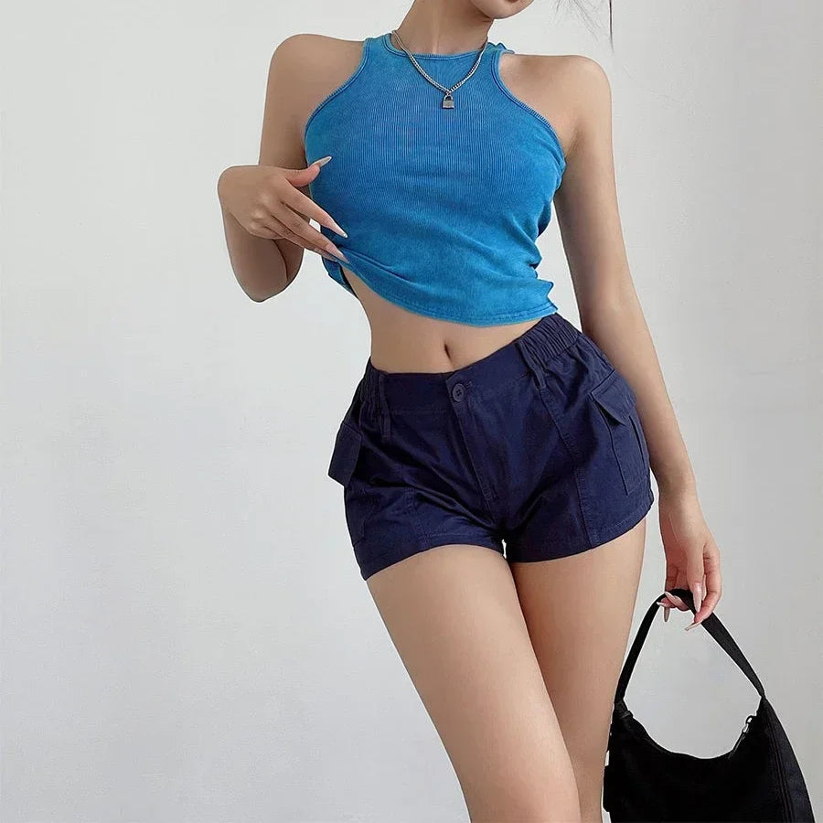 Striped Knit Low-Rise Short