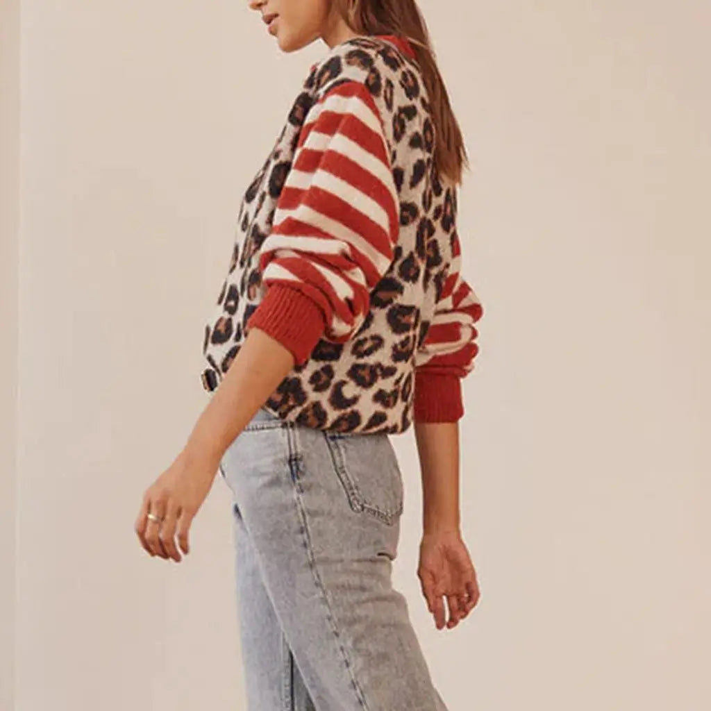 | Leopard Striped Top