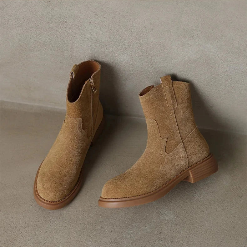 | Leather Zipper Boots