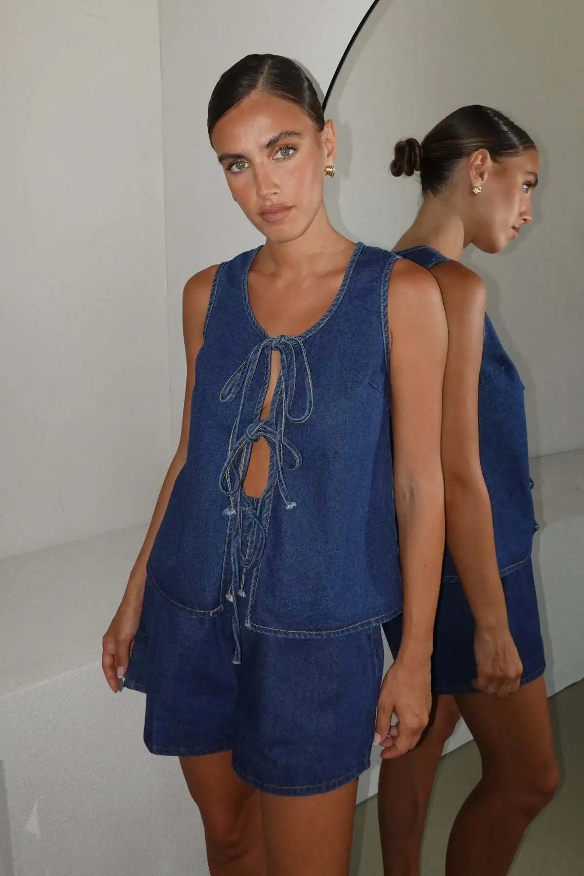 | Denim Tie Set