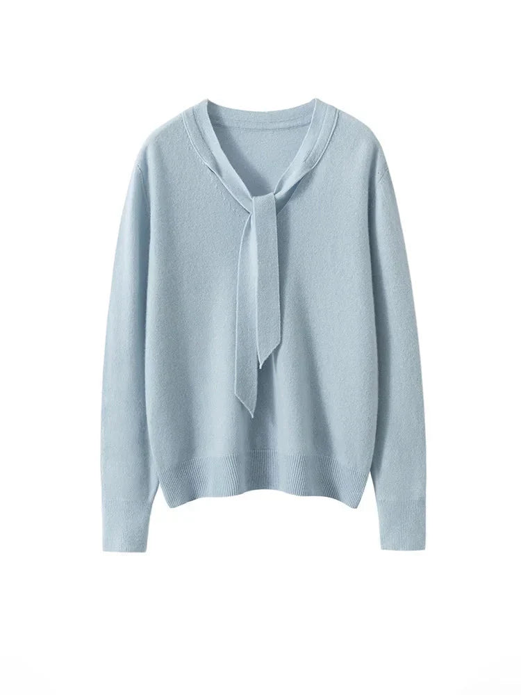 | Cashmere Pullover with Scarf Collar