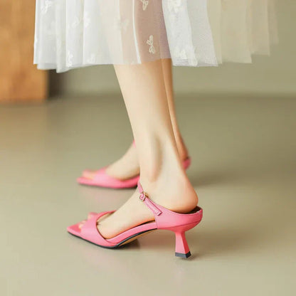 | Leather Heel Mules
