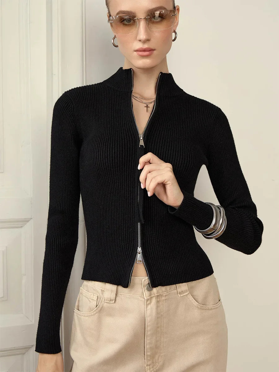 | Cotton Double-Zip Knit
