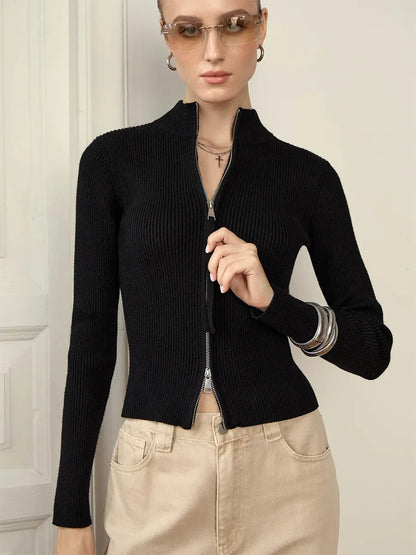 | Cotton Double-Zip Knit
