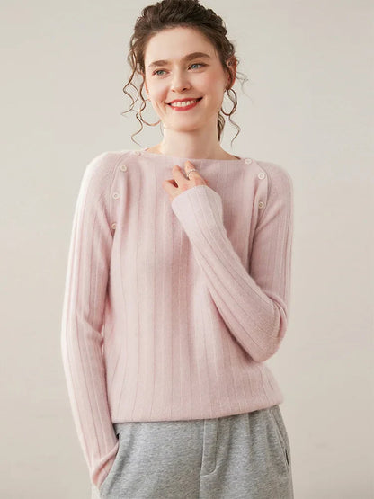 | Buttoned Cashmere Sweater