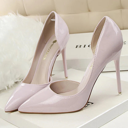 Patent Leather High Heel Stiletto Party Shoes for Women in Office Career