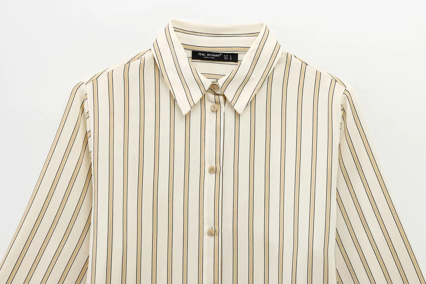 | Striped Button-Up Blouse