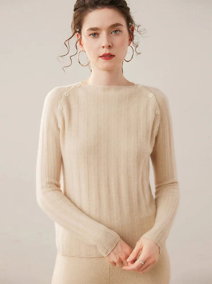 | Buttoned Cashmere Sweater