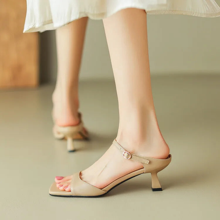 | Leather Heel Mules