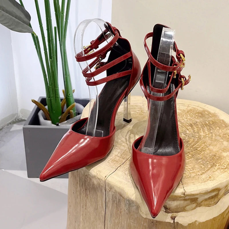 Black Red High Heels Ladies Party Prom Shoes