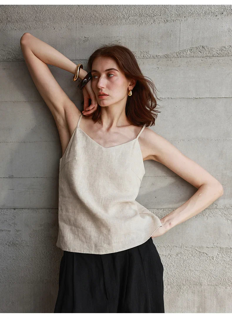 | Linen V-Neck Camisole Top