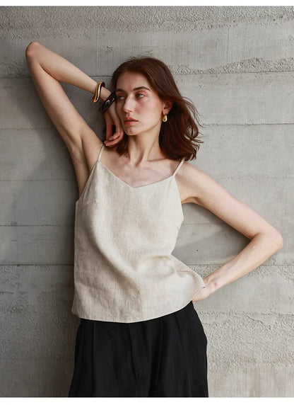 | Linen V-Neck Camisole Top
