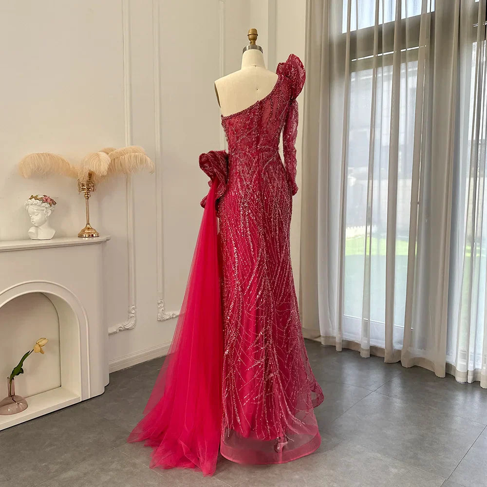 One-Shoulder Side Slit Mermaid Formal Dresses