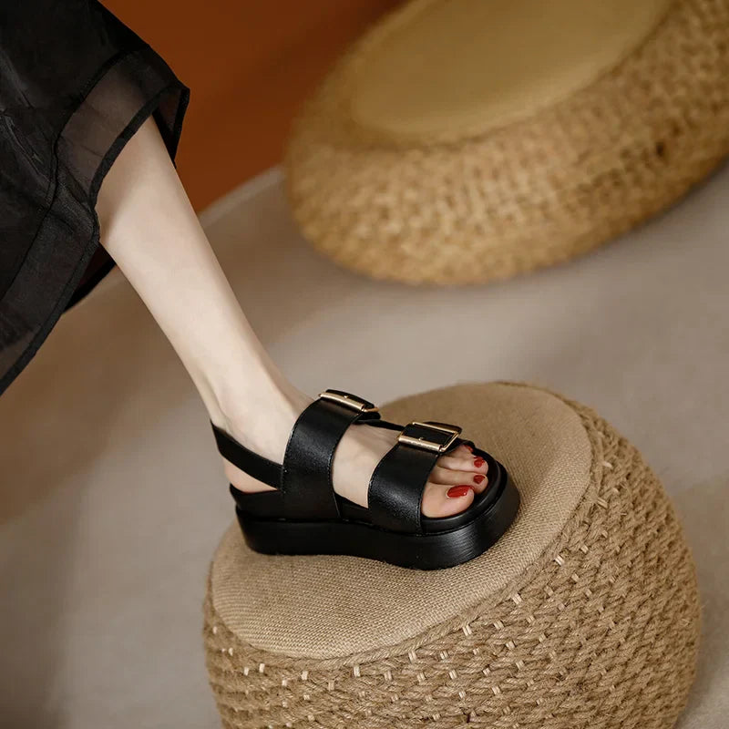 | Leather Platform Sandal