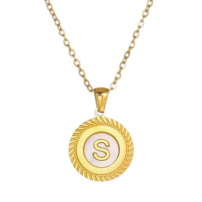 Round Mini Initial Necklace