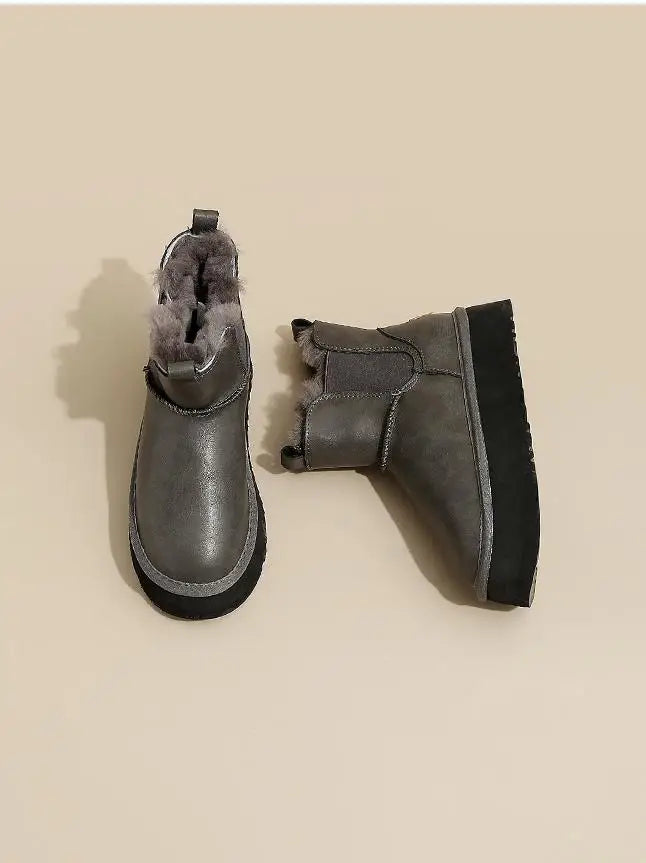| Leather Fur Boots