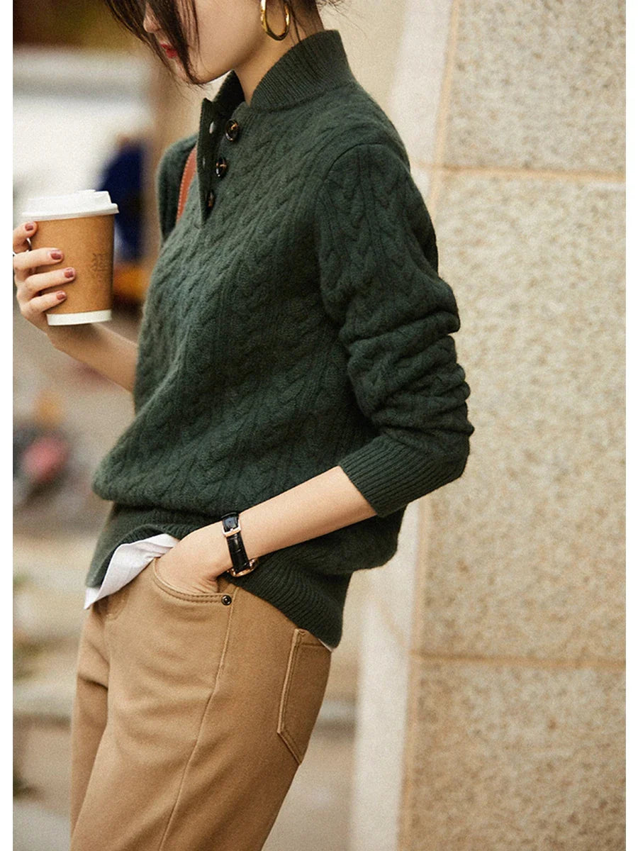 | Cashmere Button-Up Sweater