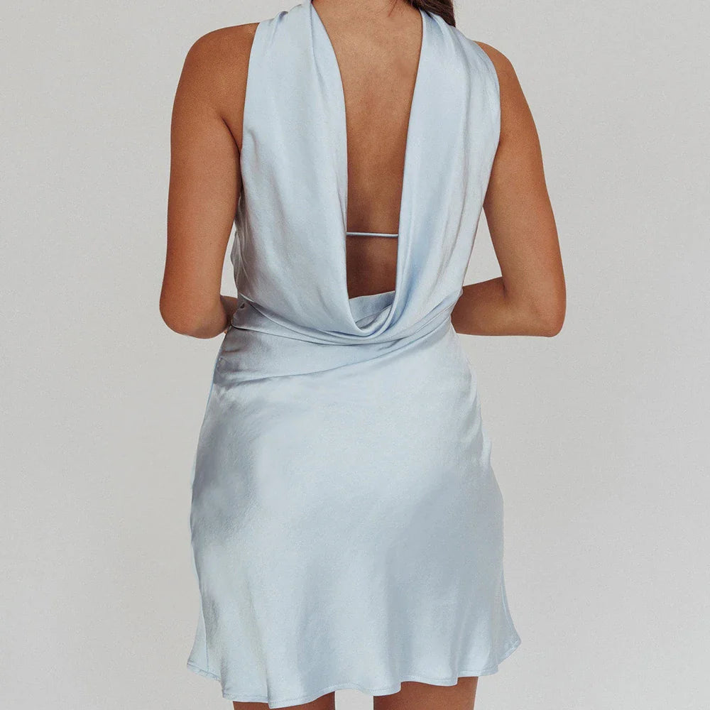 Strapless Scarf Backless Mini Bodycon Dress